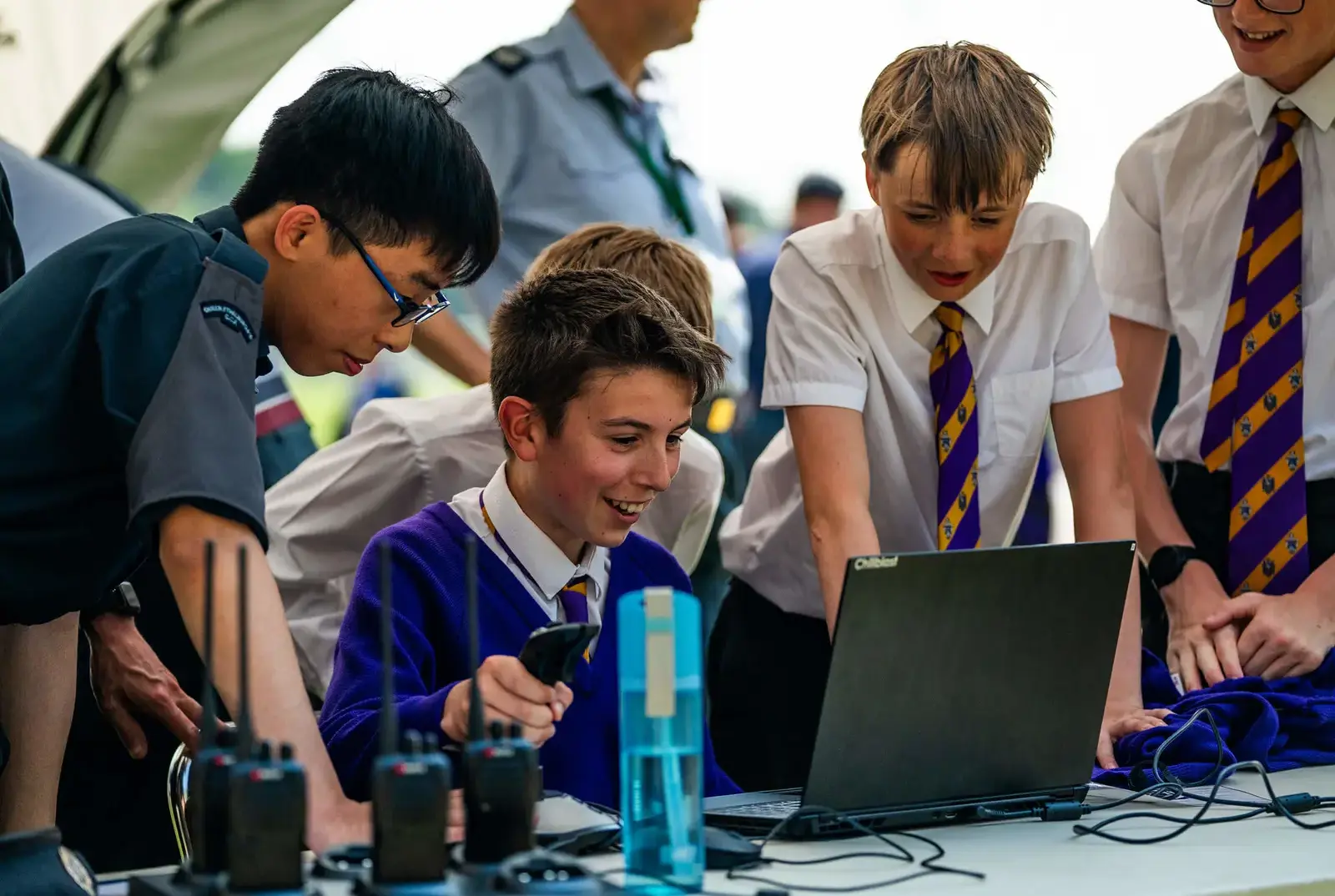 Senior School pupils playing a video game