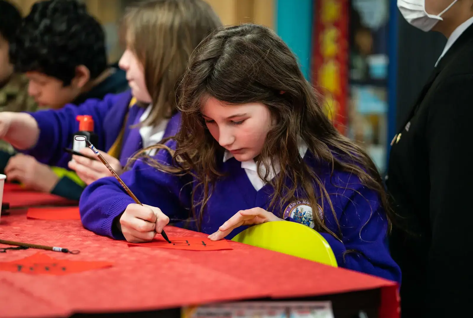 A king's Magna Middle School pupil working in class
