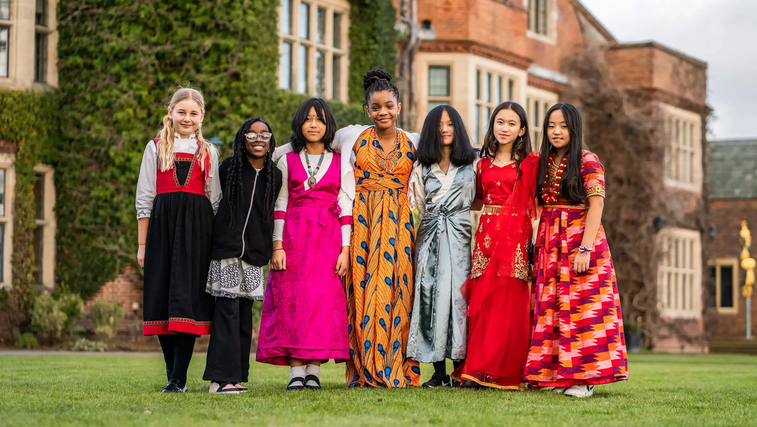 King's Magna pupils wearing traditional national dress from around the world