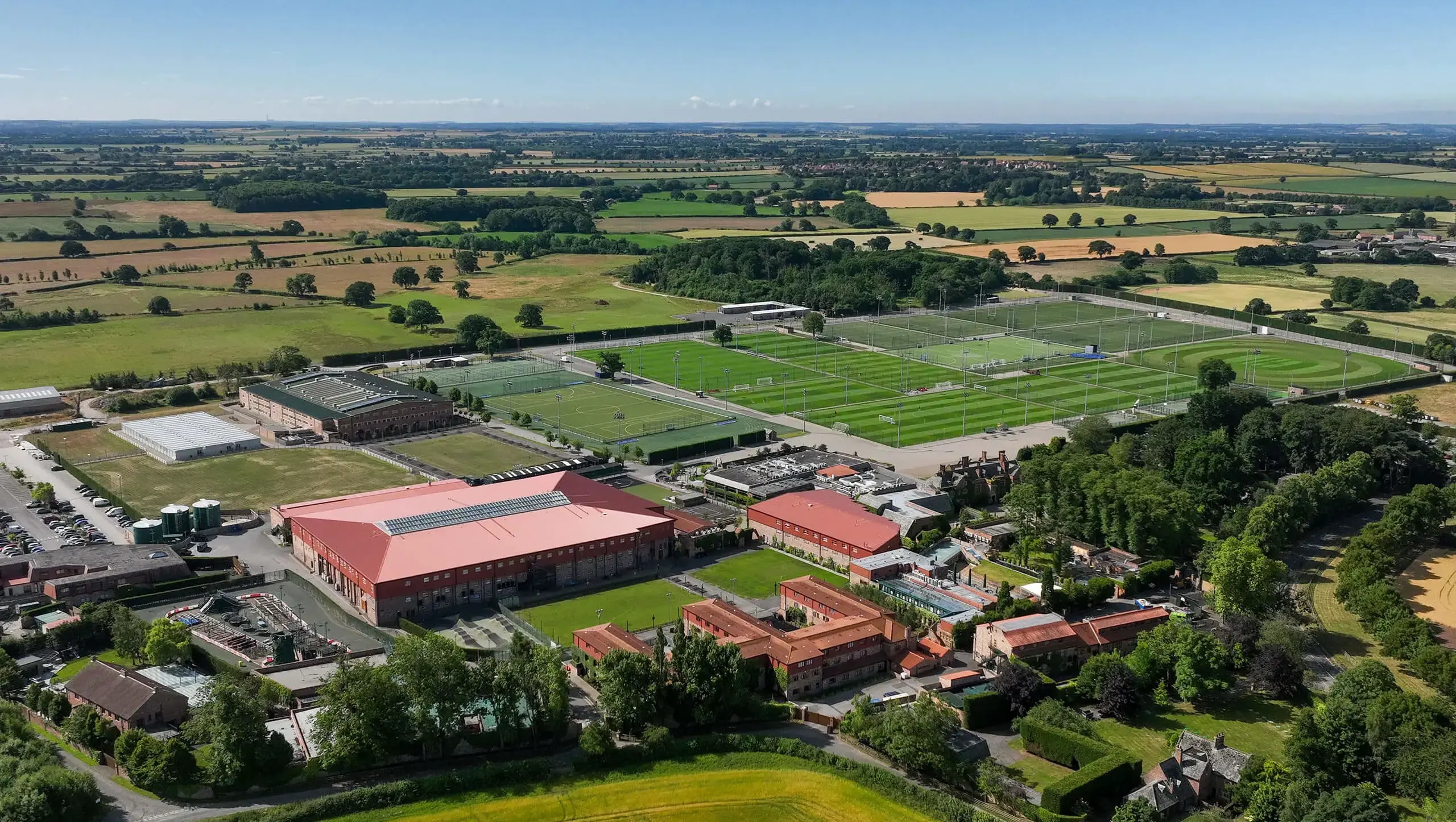 Aerial view of Queen Ethelburga's school grounds