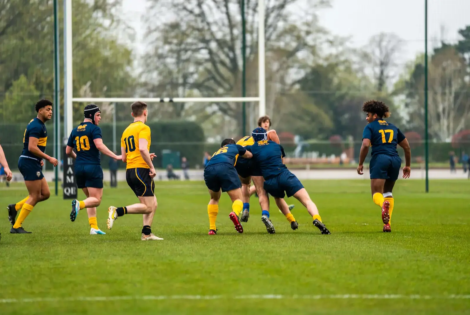 QE pupils playing rugby