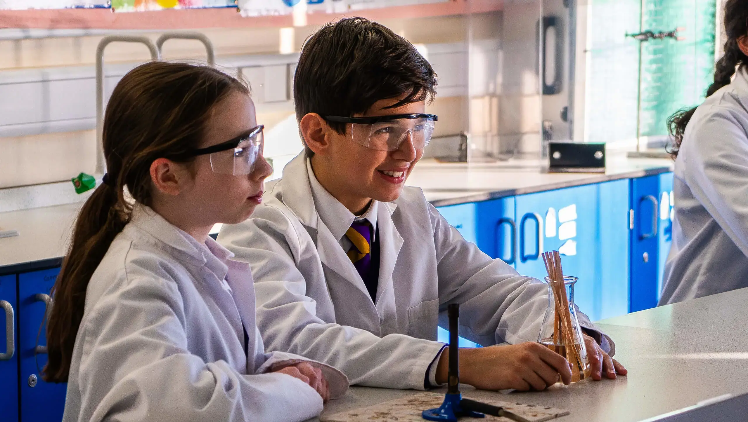 King's Magna Middle School pupils in science class