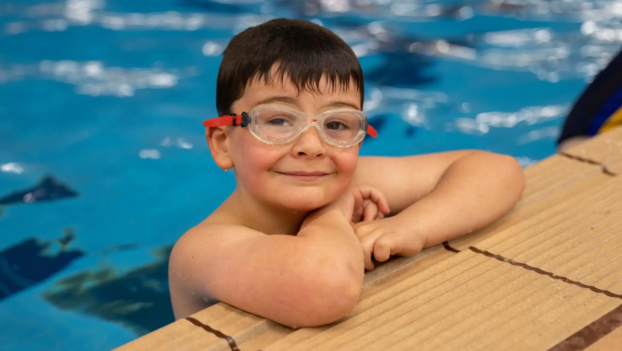 Chapter House pupil at a swimming lesson.