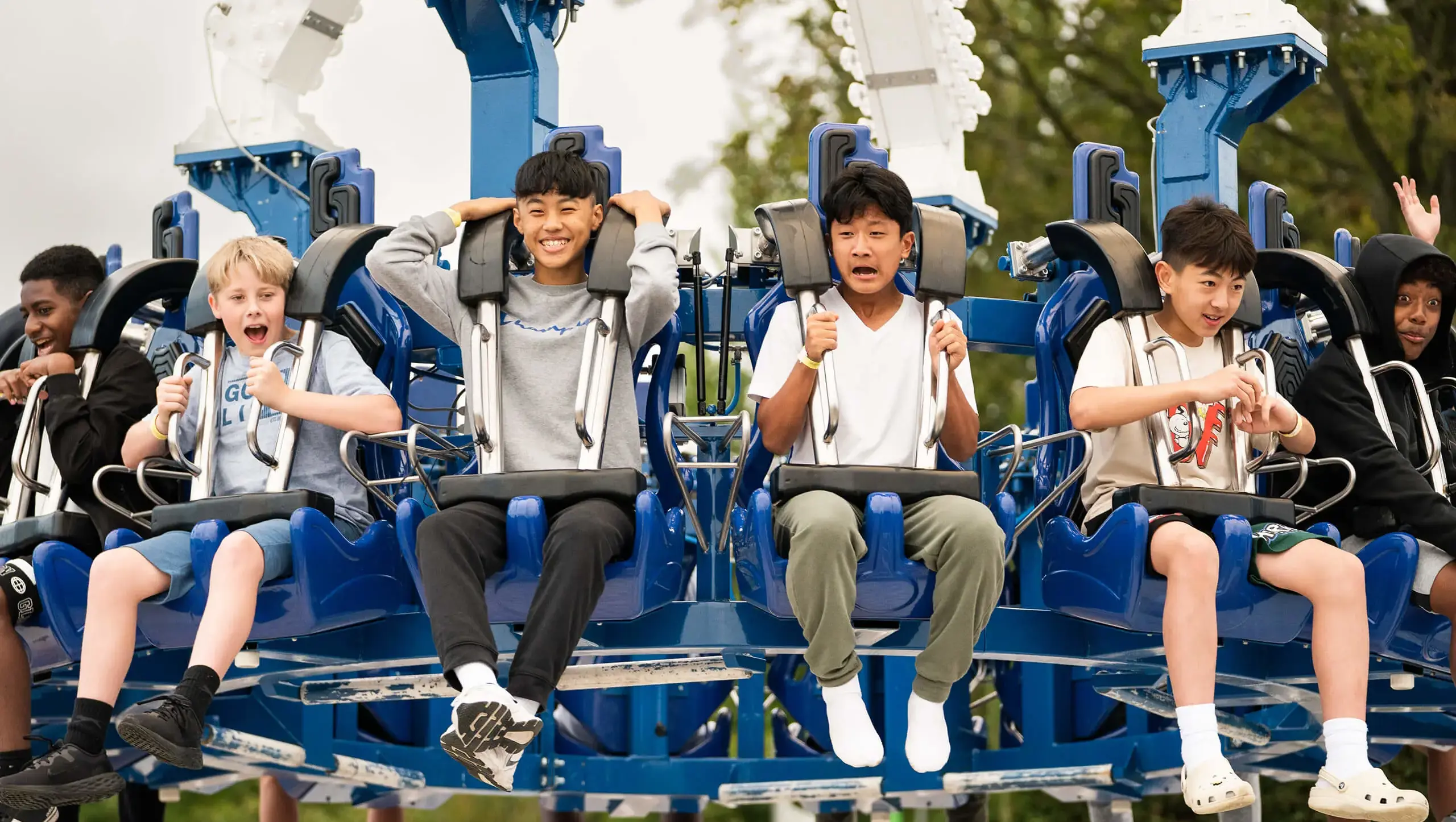 Queen Ethelburga's Key stage 3 boarding pupils enjoying a day out to the funfair