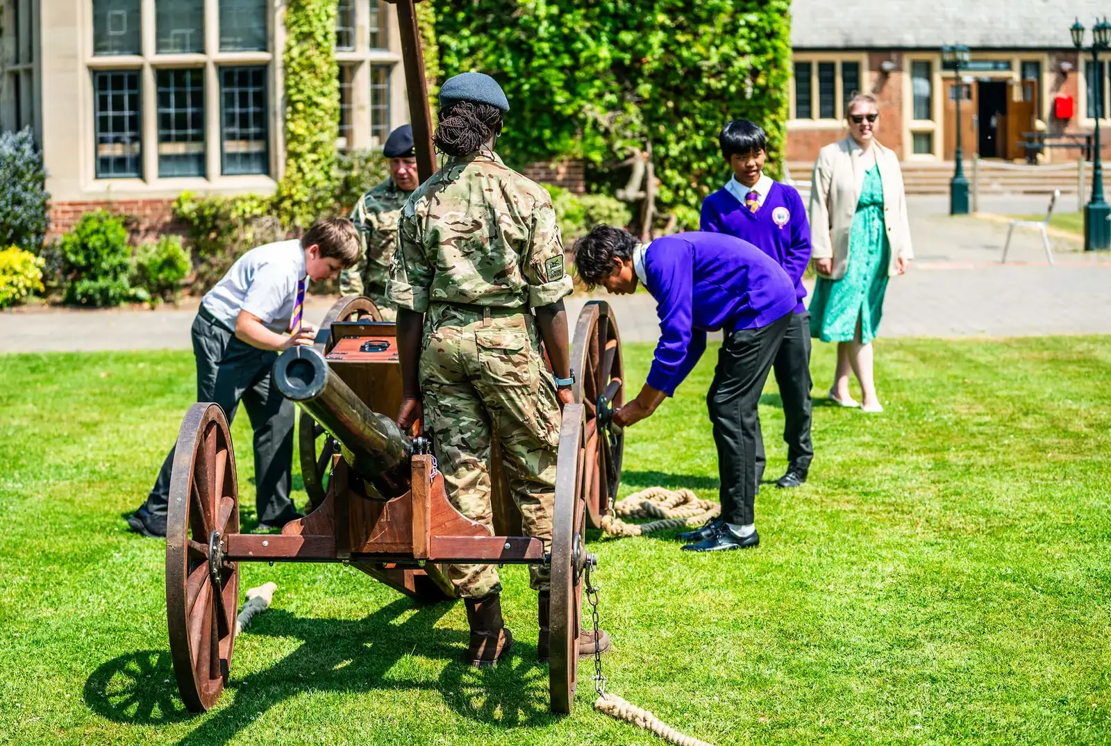 Combined Cadet Force pupils at Queen Ethelburga's