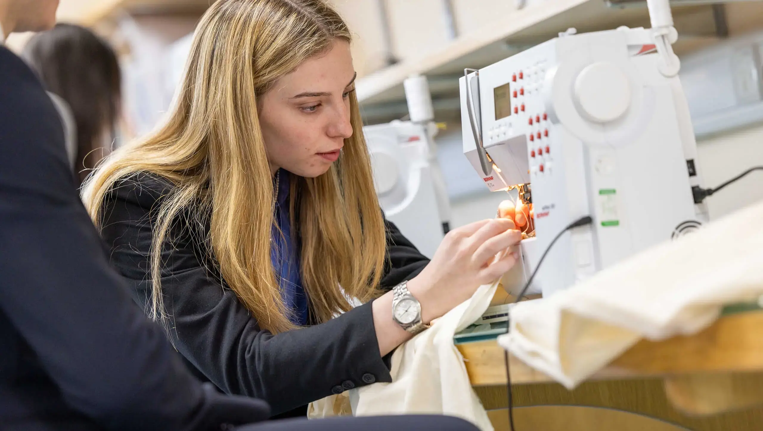 A Faculty student enjoying a Textiles lesson at the co-educational private school.