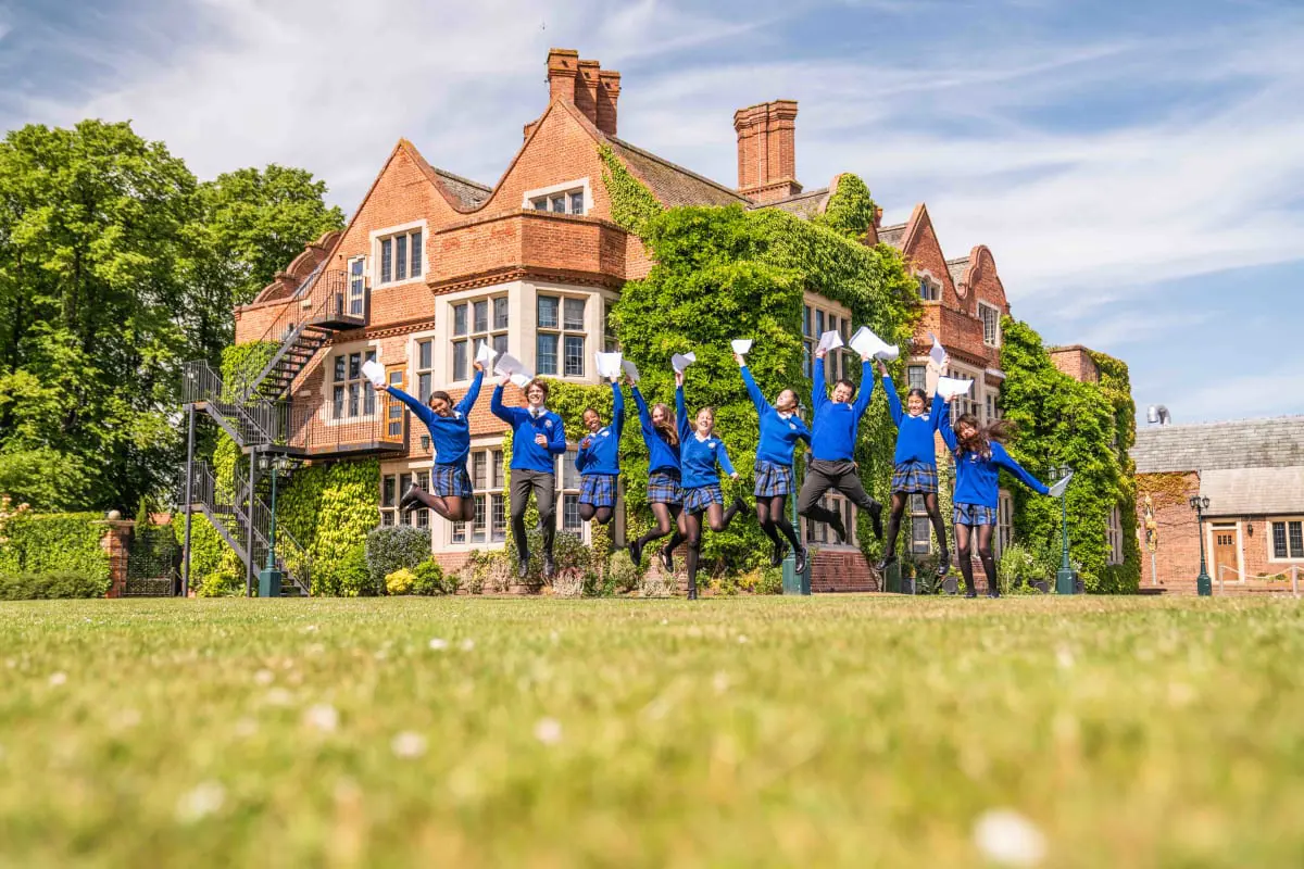 York Private School students celebrating their GCSE results