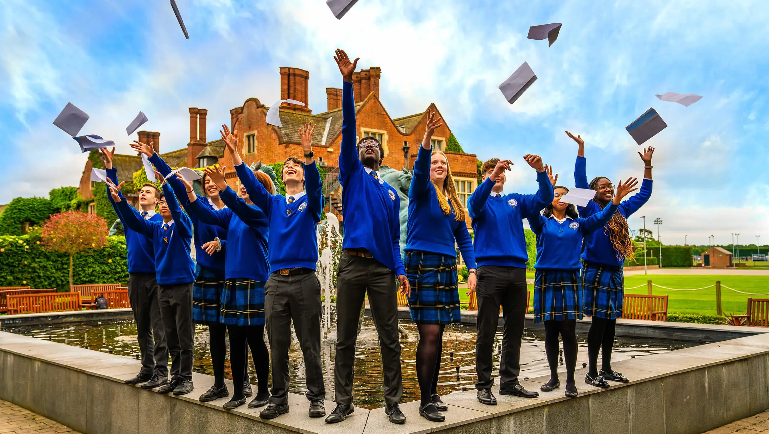 Faculty GCSE Students celebrating their results.