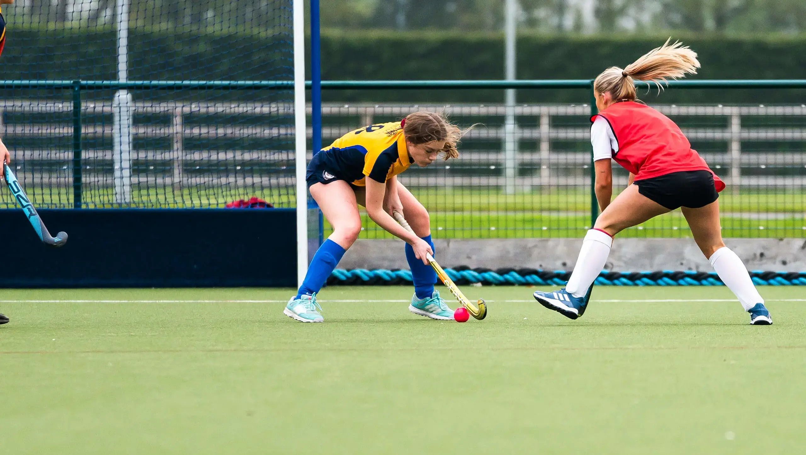 QE pupils playing hockey