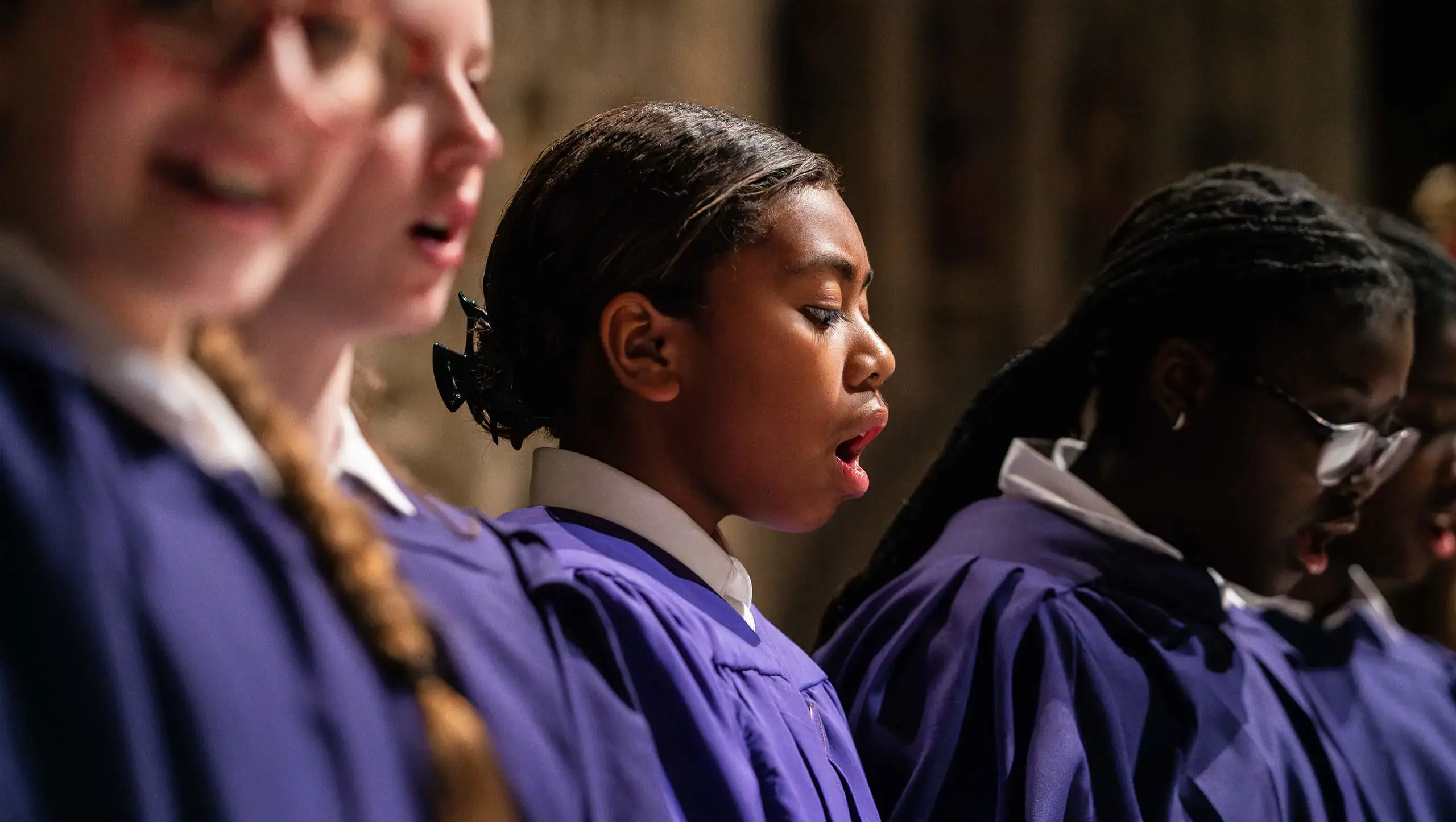 King's Magna Middle School pupil singing in the choir