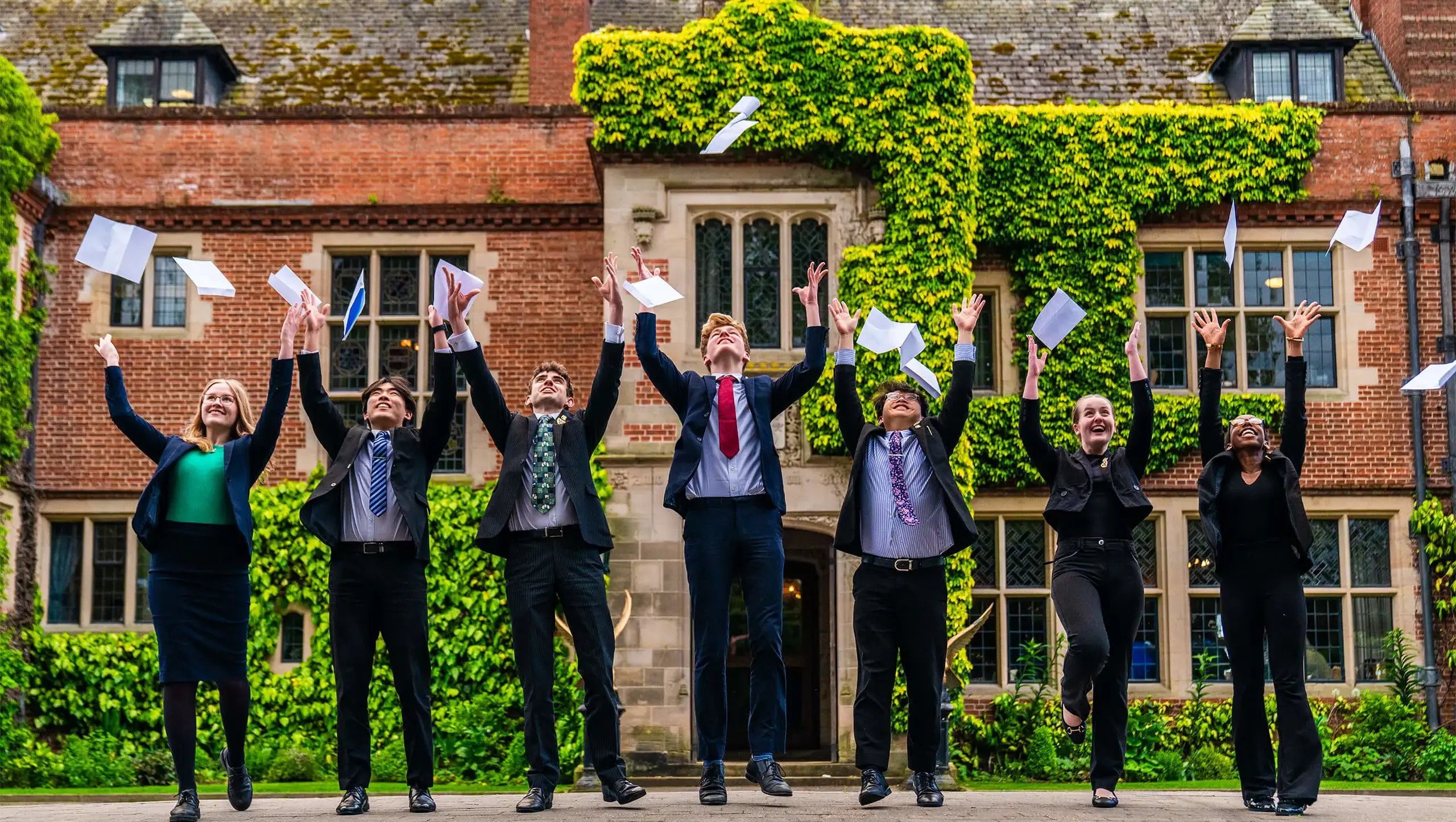 Harrogate private school students celebrating The Times award.