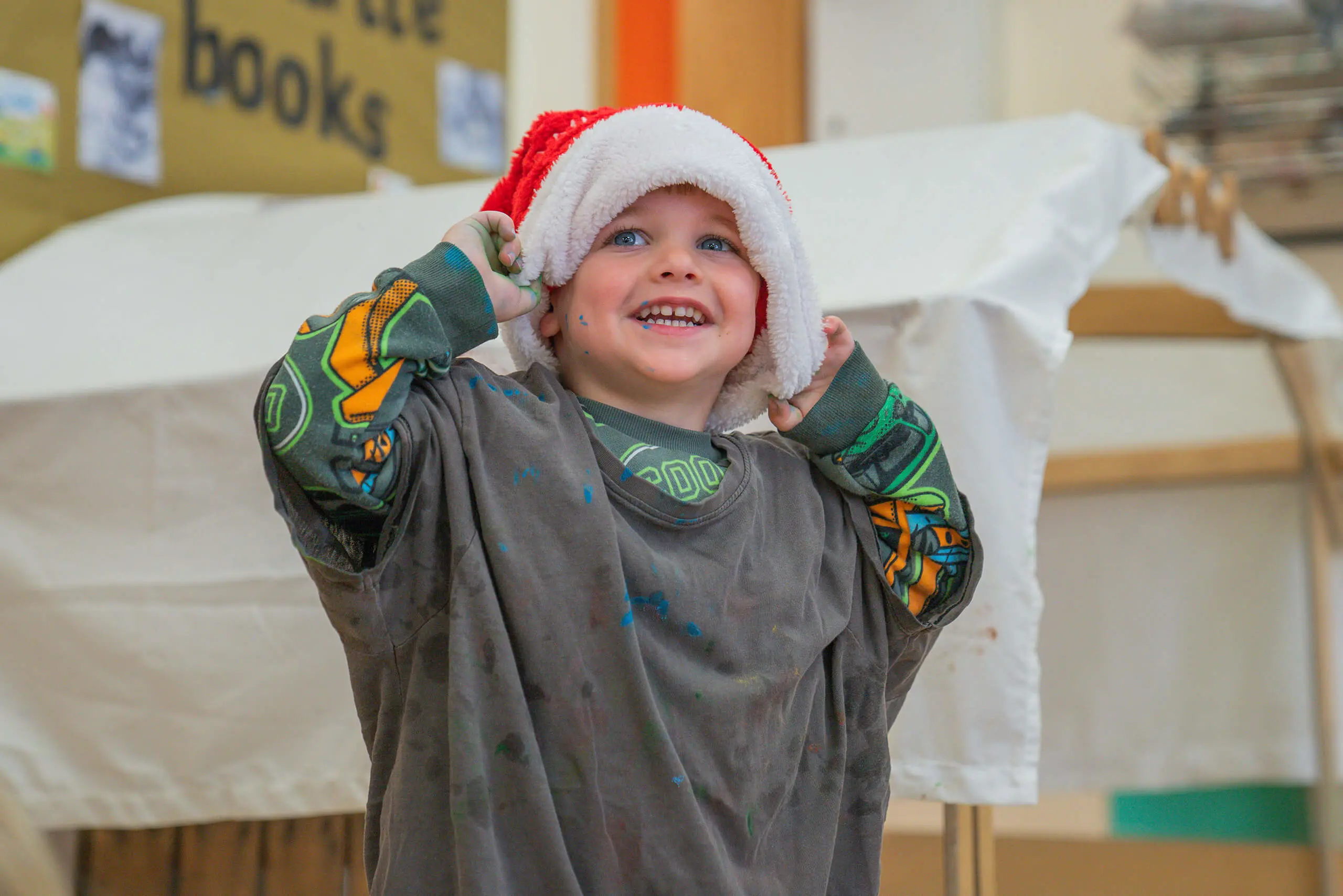 A child at a Stay and Sleigh session.