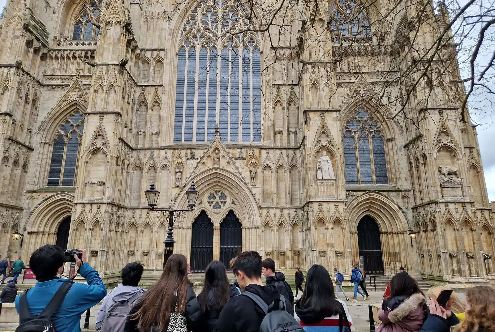 Senior school pupils at Queen Ethelburga's Collegiate on a school trip