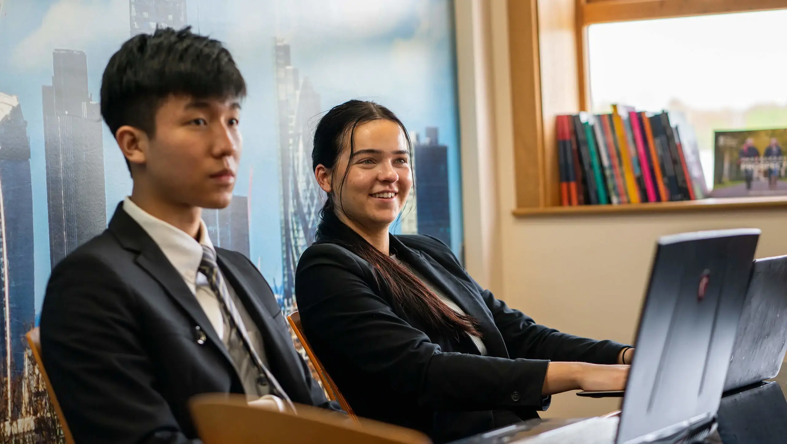 International students at Queen Ethelburga's in class